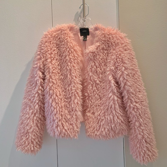 Forever 21 Pink Faux Fur Teddy Jacket